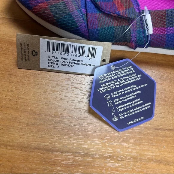 TOMS Women's Multicolor Slip-On Shoes Loafer Flats Size 6 - Picture 4 of 11